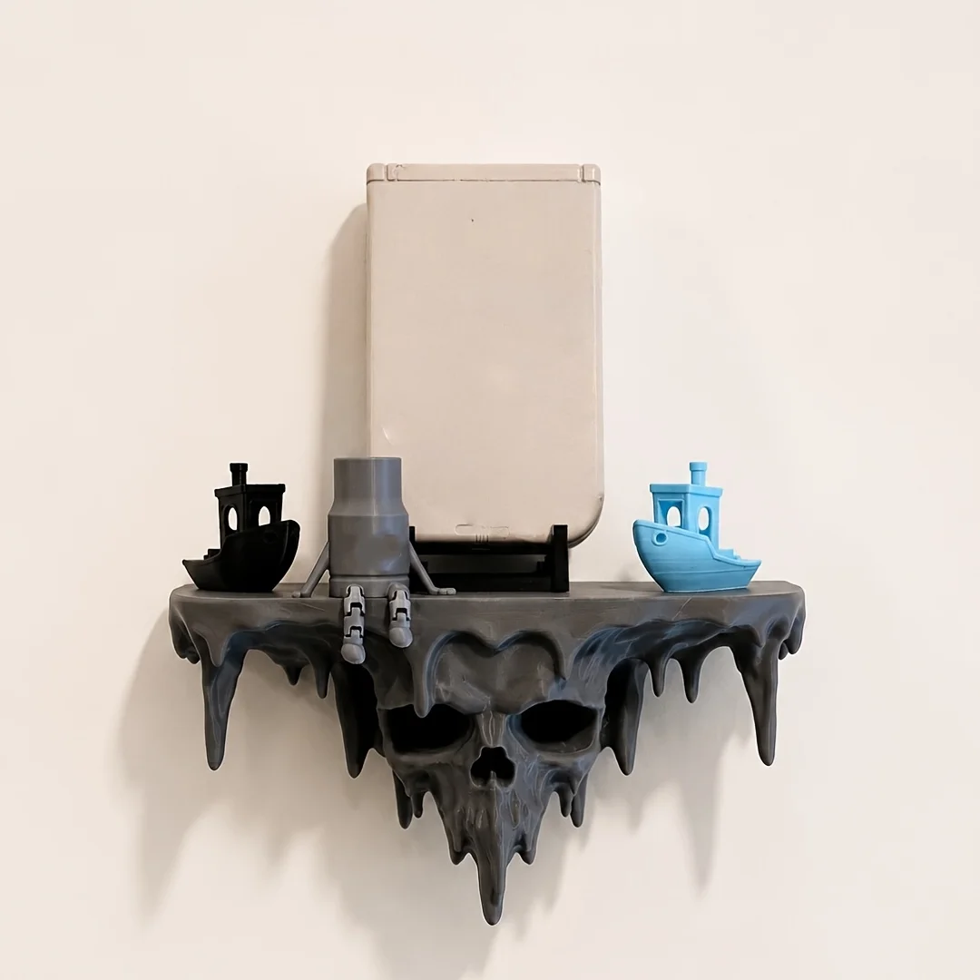 3D Printing Ideas - New 3D-Printed Melting Skull Floating Shelf