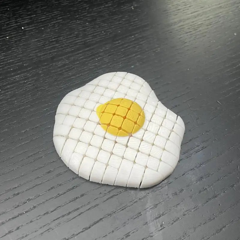 3D Printing Food - Articulated Fried Egg Fidget Toy –