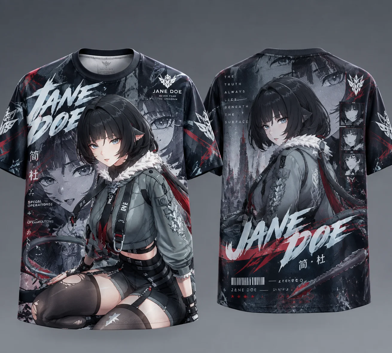 3D Printing Zone - Jane Doe 3D Full‑Print T‑Shirt, Zenless