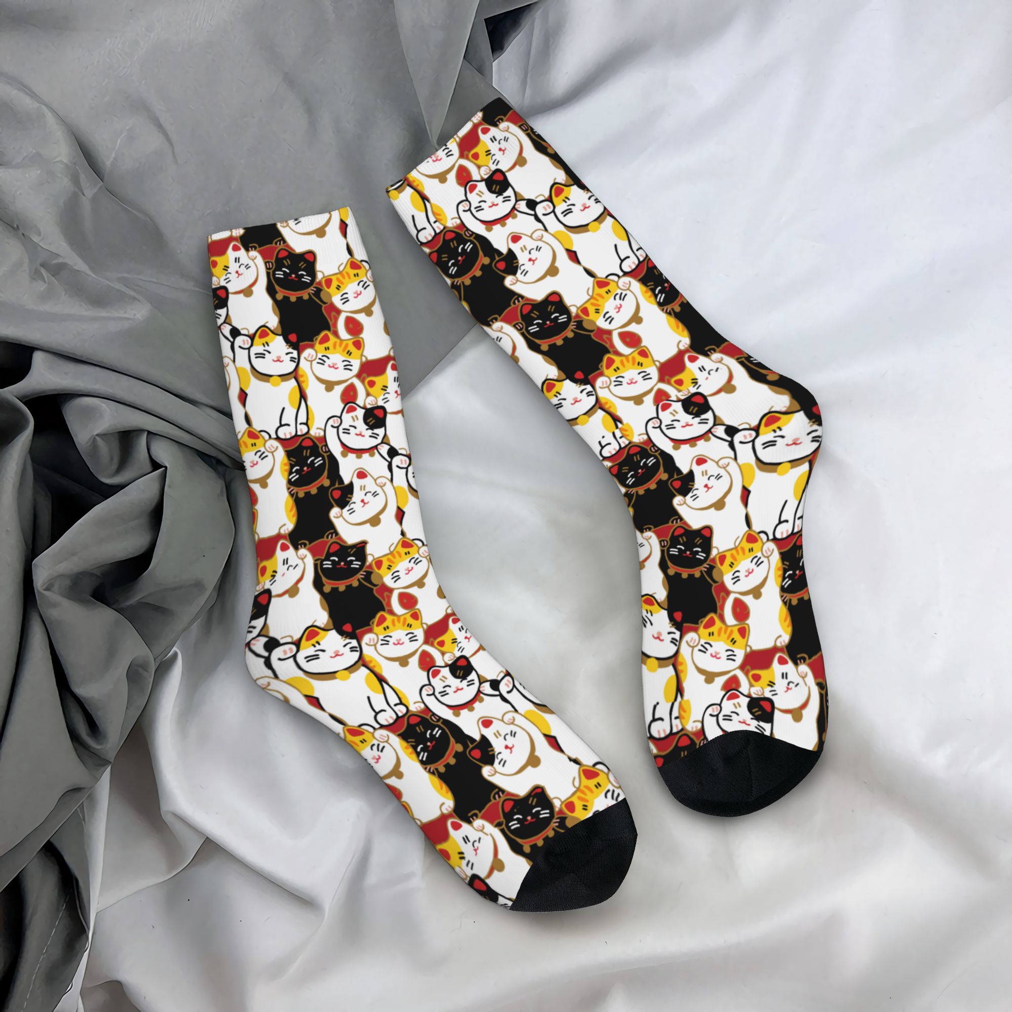 3D Printing Youtube - Custom Lucky Cat Men's Crew Socks