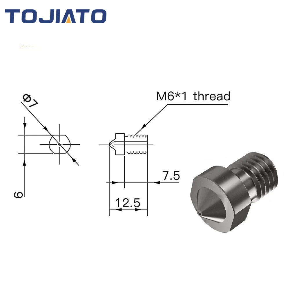 2pcs E3D V6 Hardened Steel Noz - огляд і ціна 3D Printer Nozzle Brass