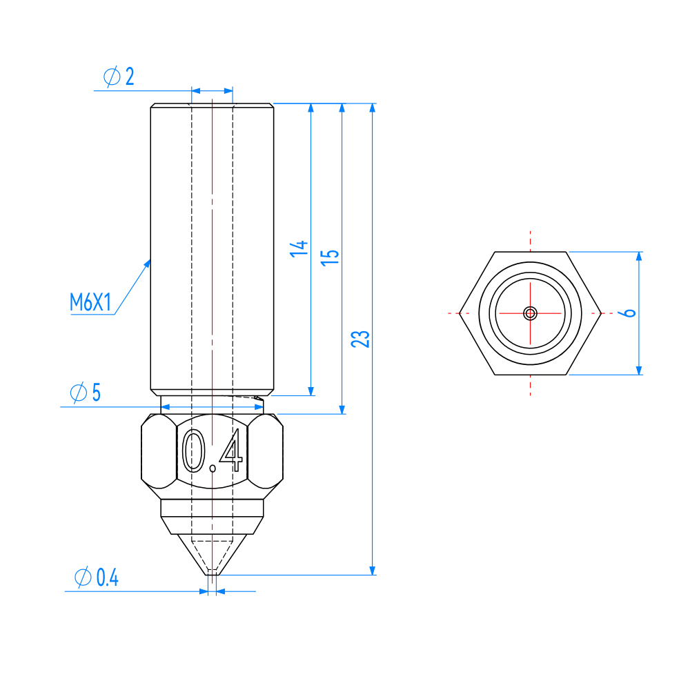 Nozzle For Creality K1 Max End - огляд і ціна 3D Printer Nozzle Brass