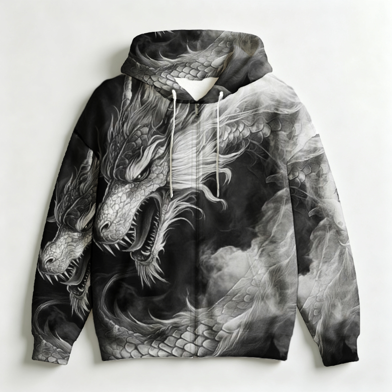 Men Zip Hooded Sweatshirt 3D A - огляд і ціна 3D Printing Output