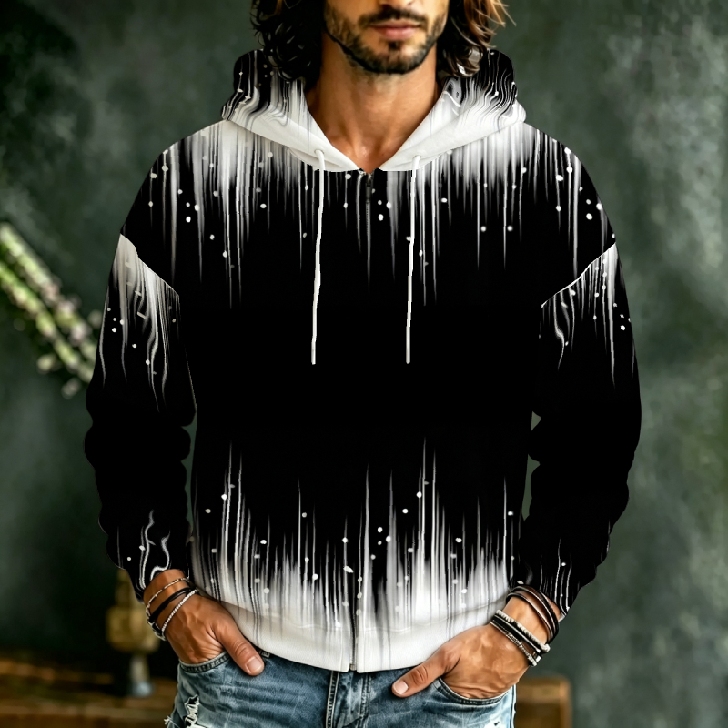 Men Zip Up Hoodie 3D Gradient  - огляд і ціна 3D Printing Output