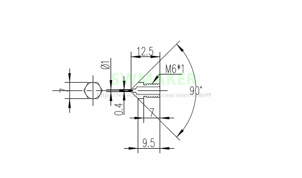 1pcs Ultimaker2 UM2 +Extended  - огляд і ціна 3D Printer Nozzle Brass