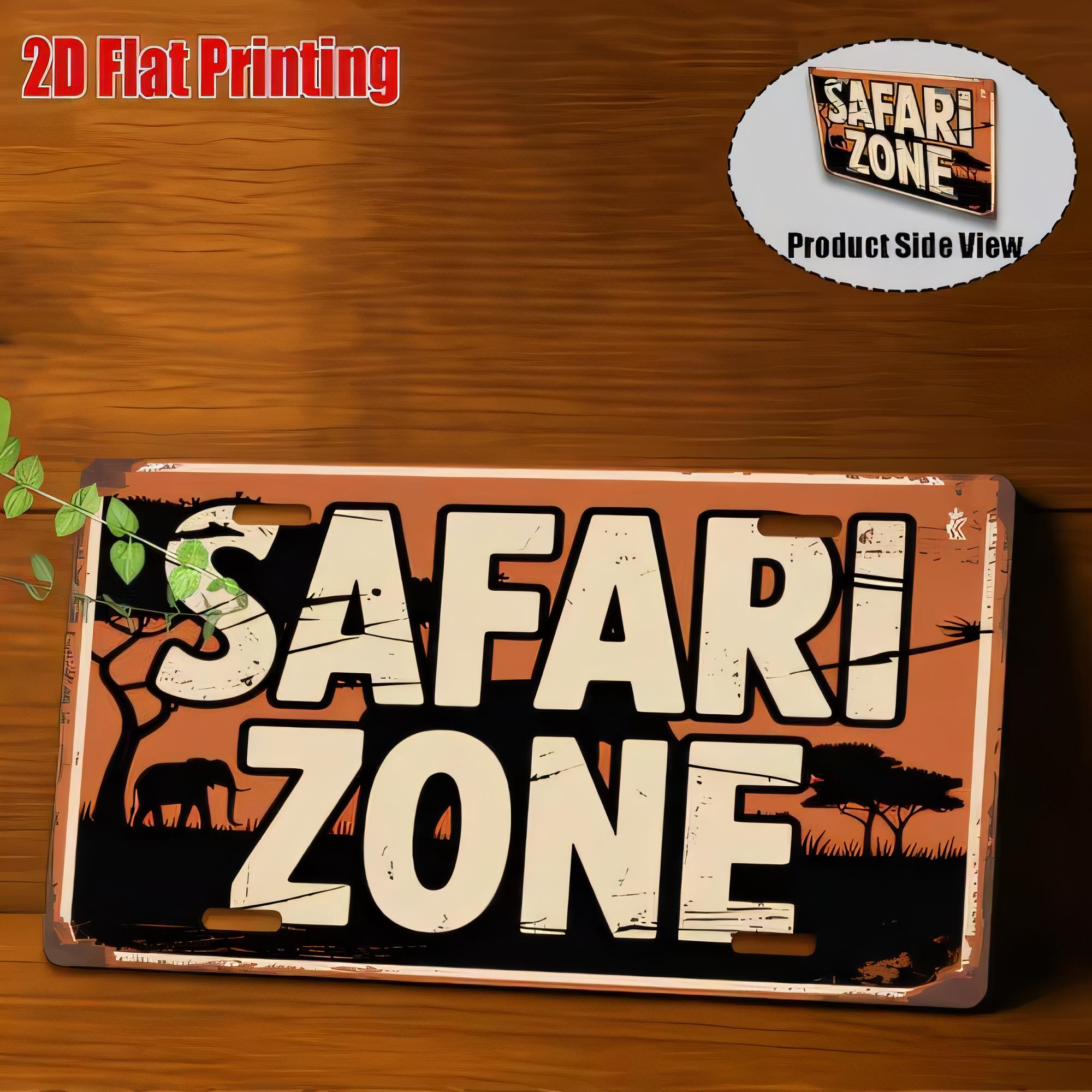 Tin Sign Safari Zone 3D Flat P - огляд і ціна 3D Printing Zone